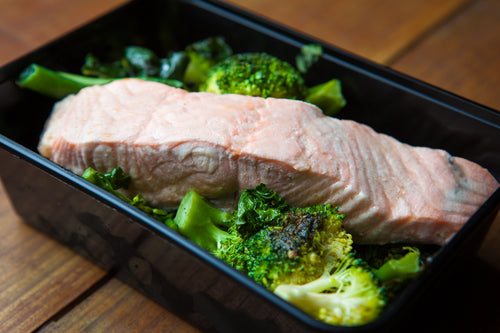 Poached Salmon & Greens 300g (GF) (DF) (P) - Nourish Meals by Wilde Kitchen 